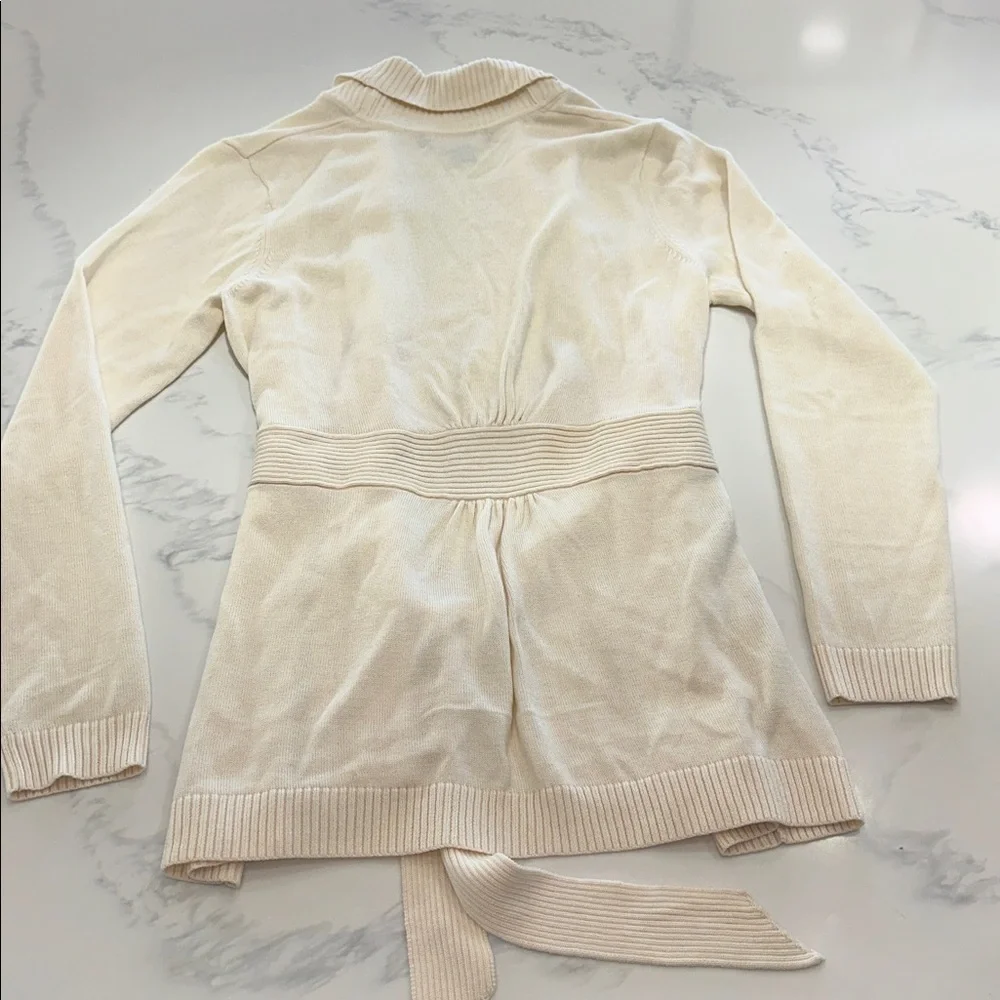 VINEYARD VINES~SIZE XL~SHAWL COLLARED LONG SWEATER WITH BELT~IVORY CHILLY DAY~ - Picture 16 of 16